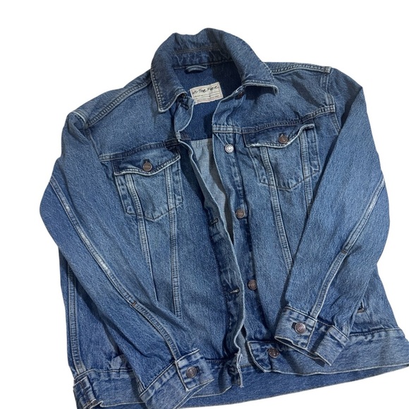 We The Free Dark and Light Blue Denim Jacket - Picture 4 of 7